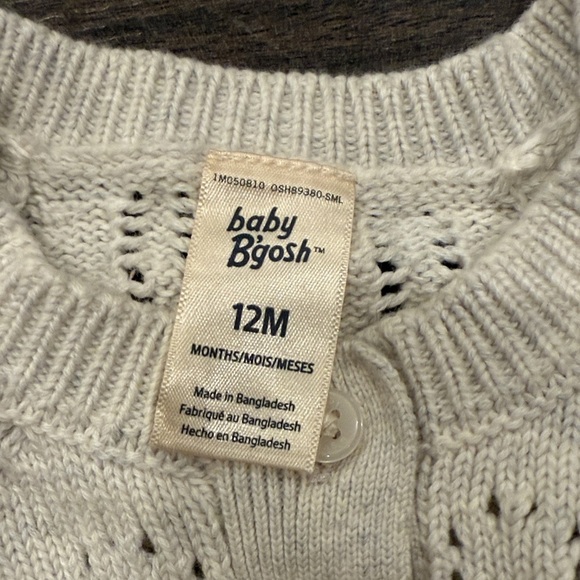 NWT Baby bgosh Kids Cream Knit Cardigan Set size 12 months 10:24 - Picture 1 of 2